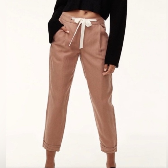 Wilfred Allant Tie Front Linen Blend Pant in Nutmeg size 2 - Picture 1 of 6